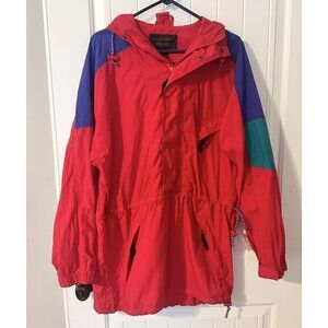 Vintage Eddie Bauer Anorak Pullover Jacket Men’s hooded parka Color Block Medium